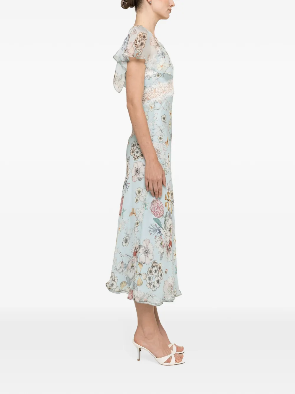NISSA Zijden midi-jurk Blauw