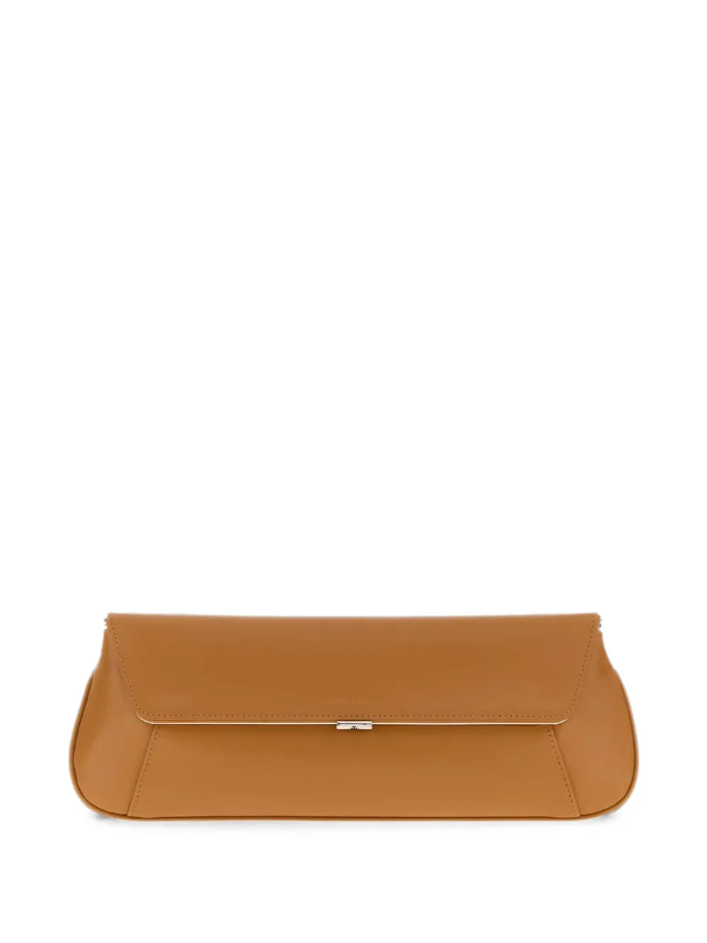 Amina Muaddi Ami clutch met logoplakkaat Beige