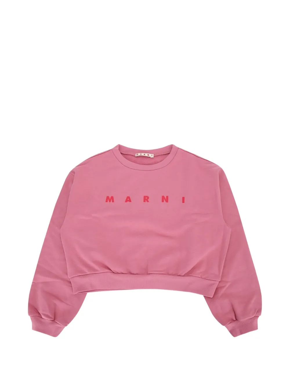Marni Kids logo-print cropped sweater - Rosa