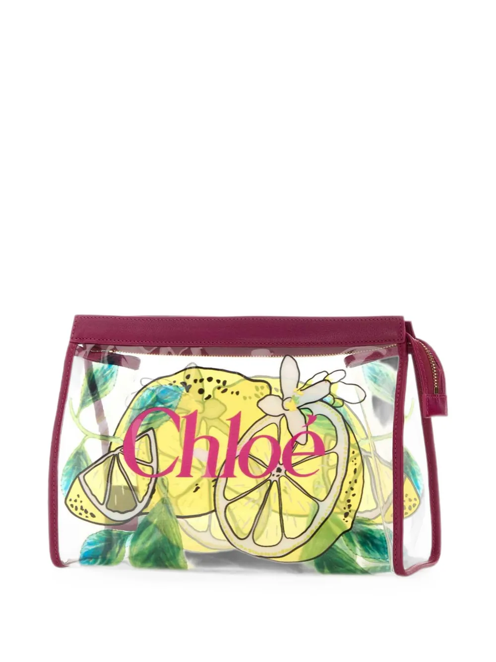 Chloé Soleil clutch met citroenprint Wit