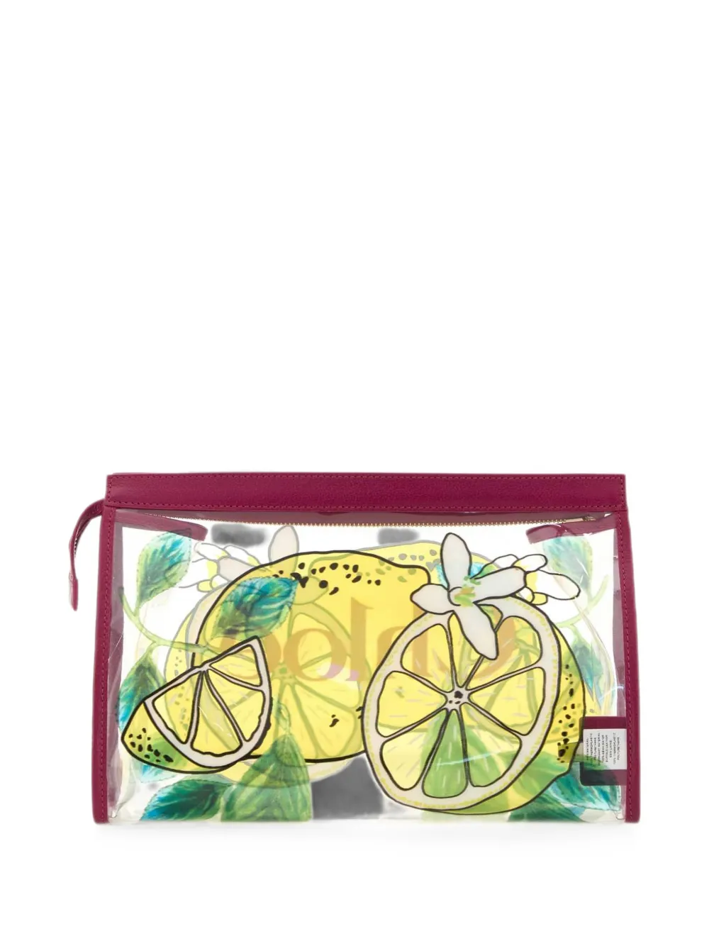 Chloé Soleil clutch met citroenprint Wit