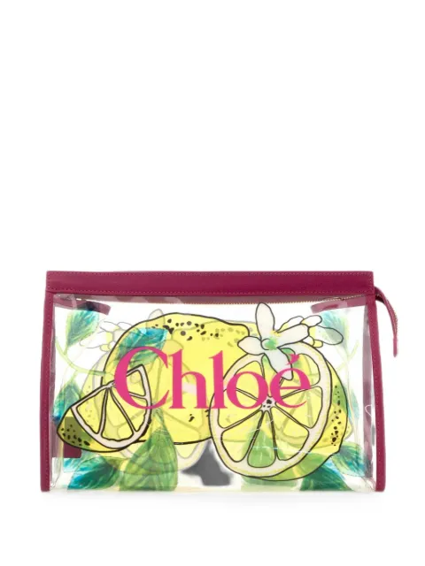 Chloé Soleil lemon-print clutch bag
