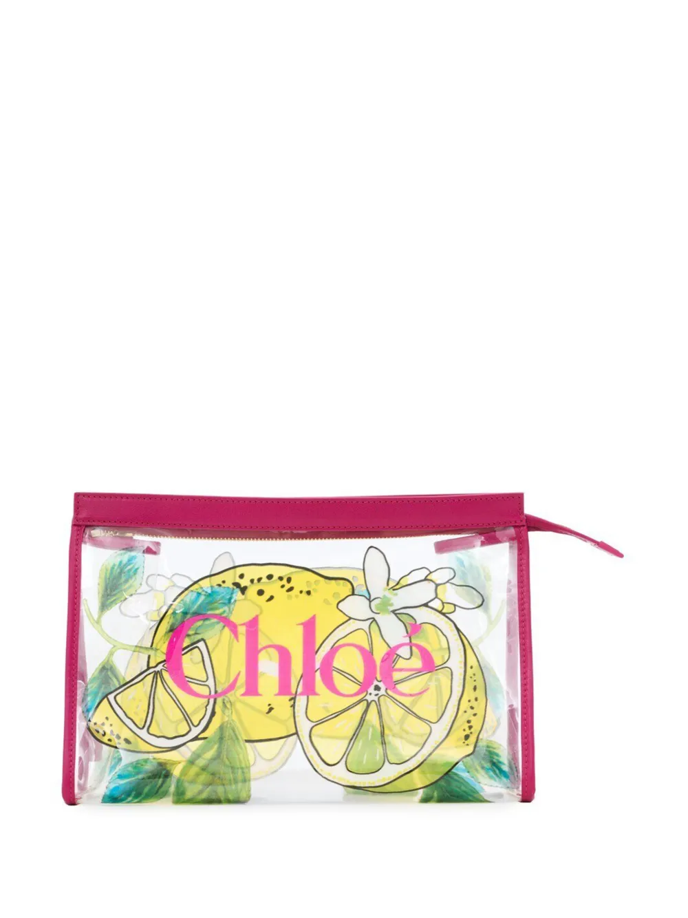 Chloé Soleil lemon-print clutch bag - Bianco