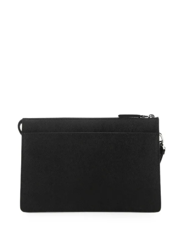 Prada サフィアーノレザー クラッチバッグ | ブラック | FARFETCH JP