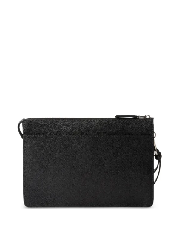 Prada サフィアーノレザー クラッチバッグ | ブラック | FARFETCH JP