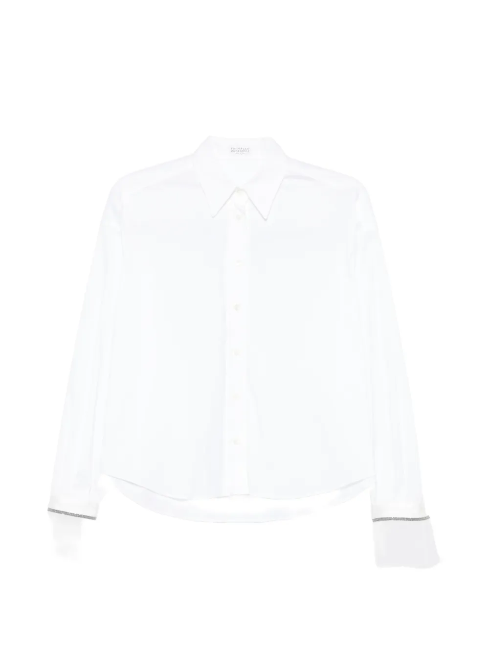 Brunello Cucinelli organza-cuff shirt - Bianco