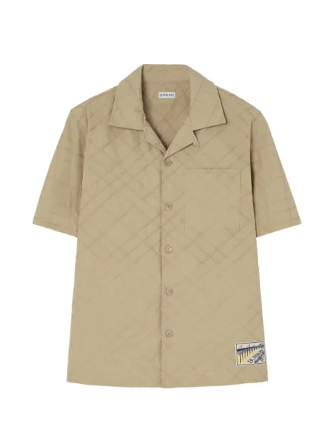 Burberry relaxed-fit Check embroidered cotton shirt