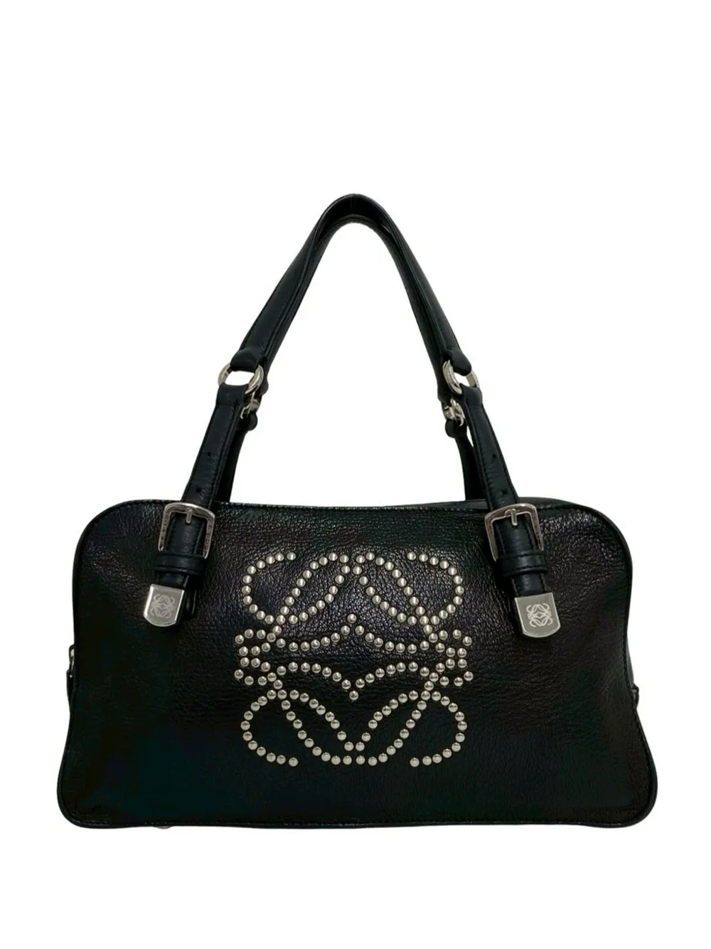 Loewe Pre-Owned Borsa a mano Anagram in pelle con borchie 2010-2026 - Nero