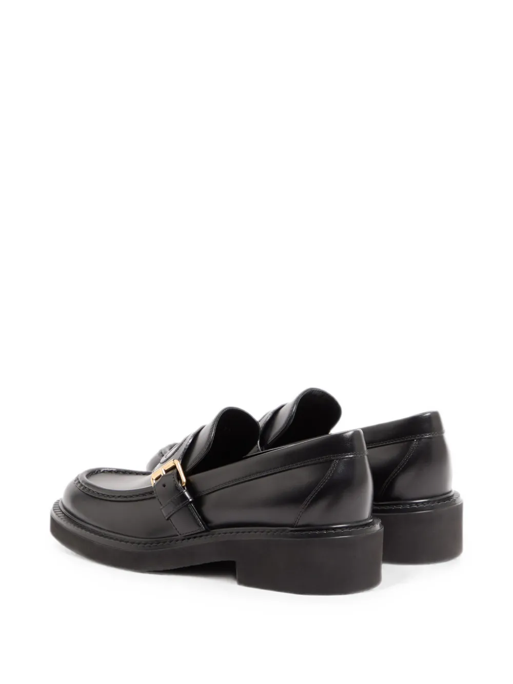 Valentino Garavani VLogo embossed calfskin moccasins 40mm Zwart