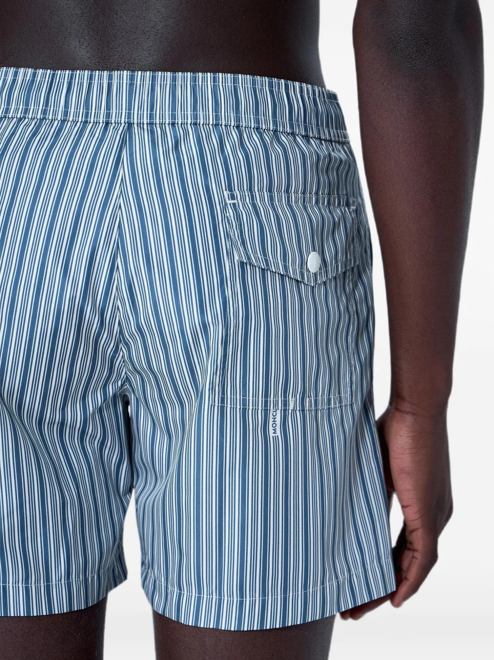 Moncler Gestreepte zwembroek met trekkoord Blauw
