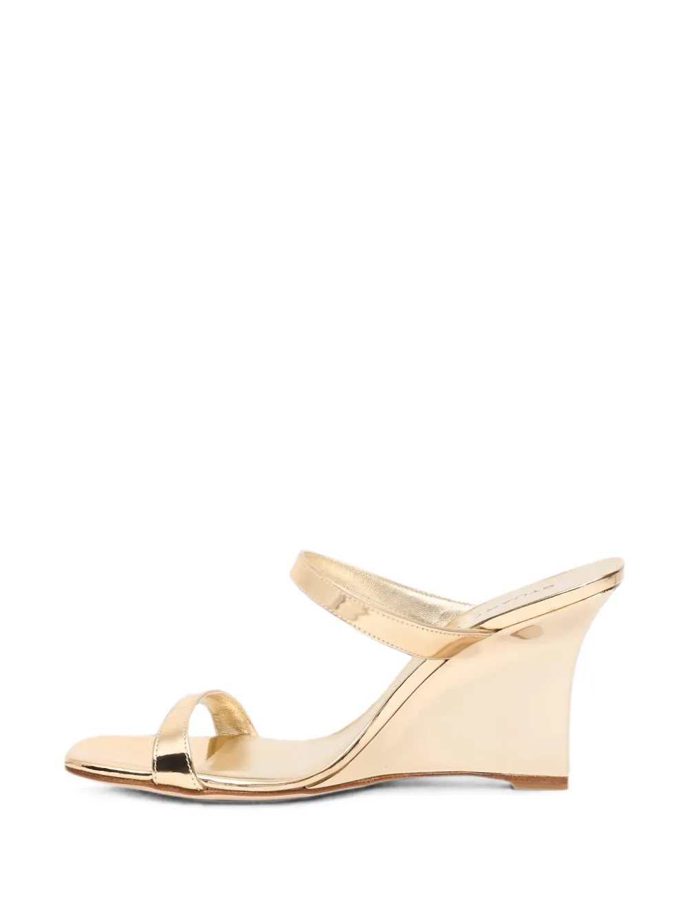 Stuart Weitzman Vinnie sculpted wedge sandals Goud