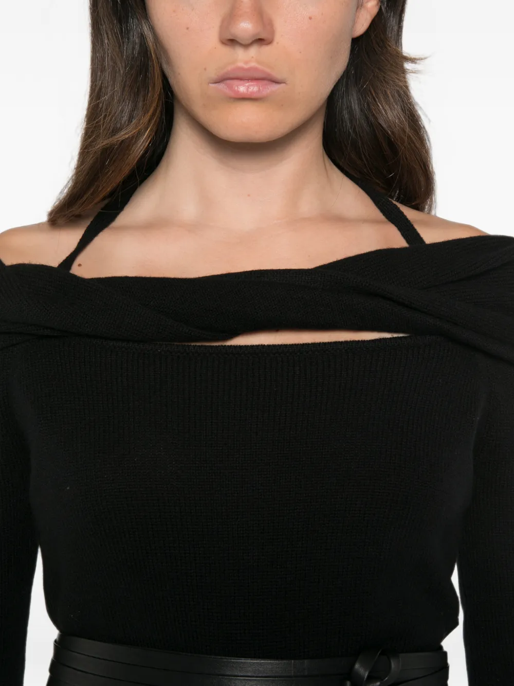 SIMKHAI Cambria off-shoulder trui Zwart