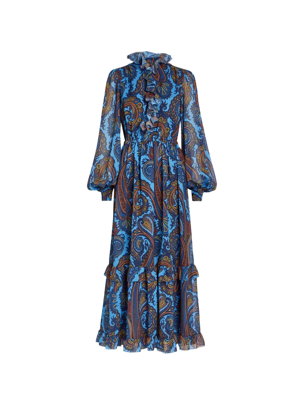 ETRO ruffled paisley-print maxi dress - Blu