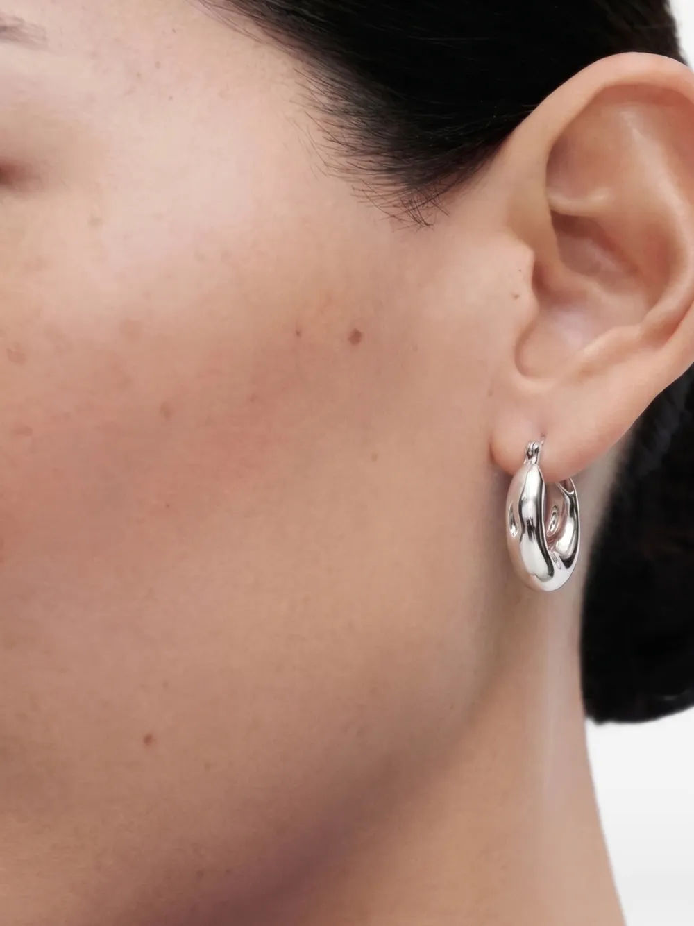 YOJ mini Falin chubby hoop earrings - Argento
