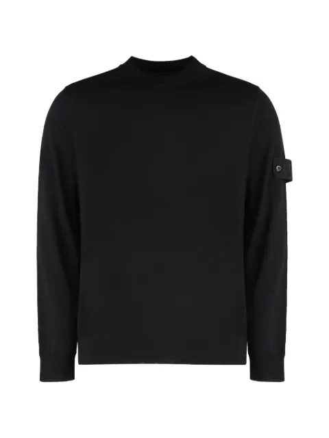Stone Island logo-patch virgin wool sweater