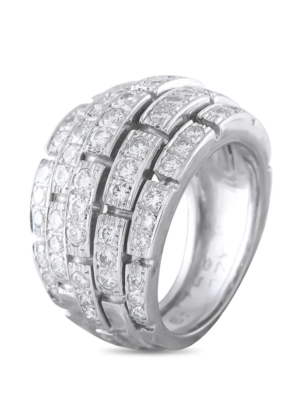Cartier 2000s Maillon Panthère Ring mit Diamanten - Silber