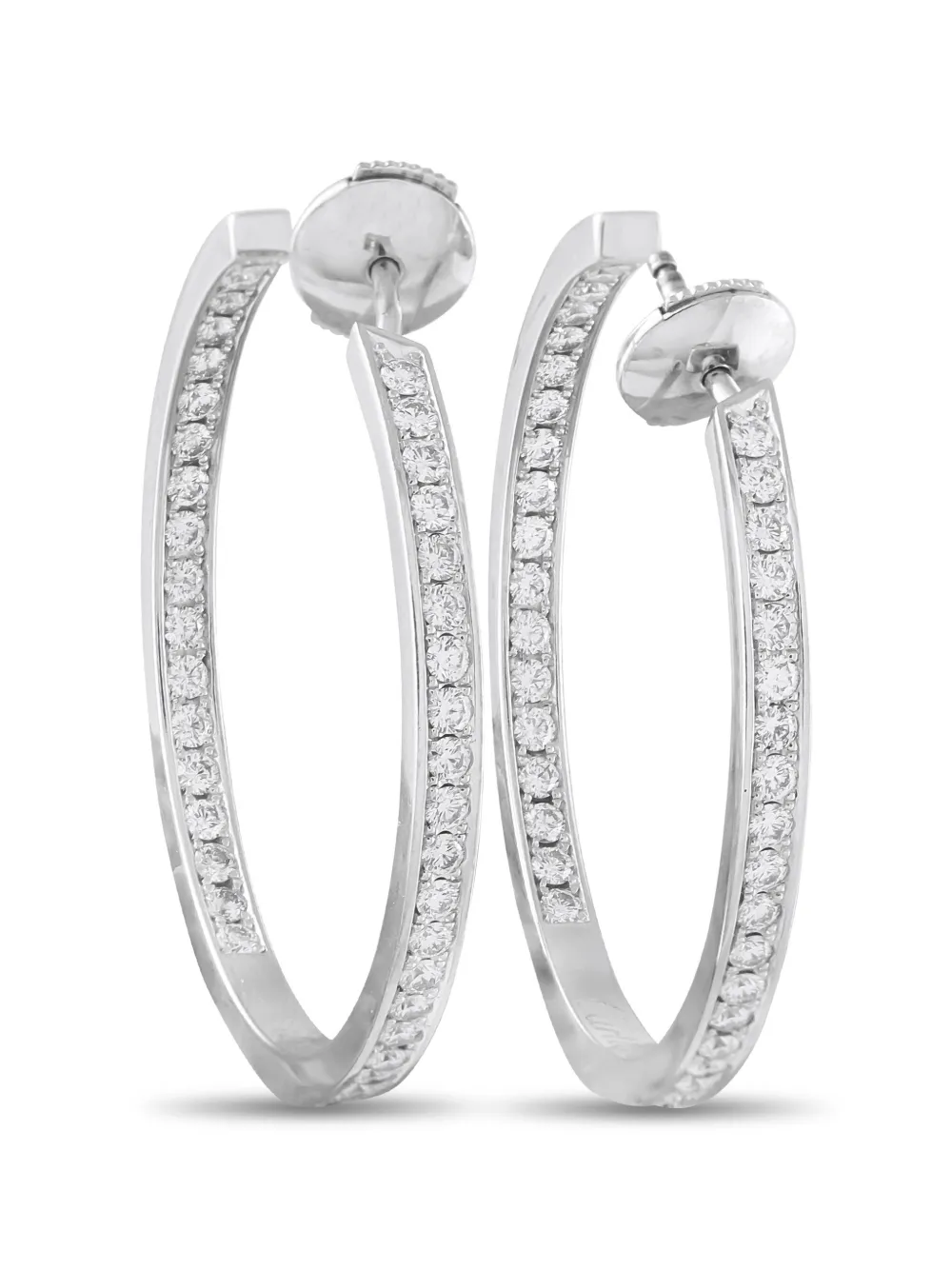Cartier Orecchini a cerchio con diamanti - Argento