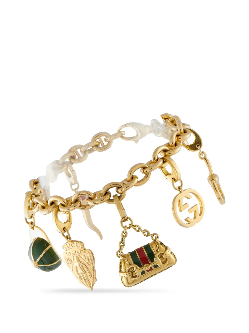 Gucci Pre-Owned logo-charm bracelet - Oro