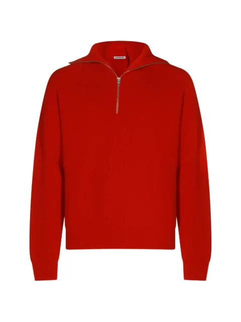 Jil Sander ribbed half-zip sweater