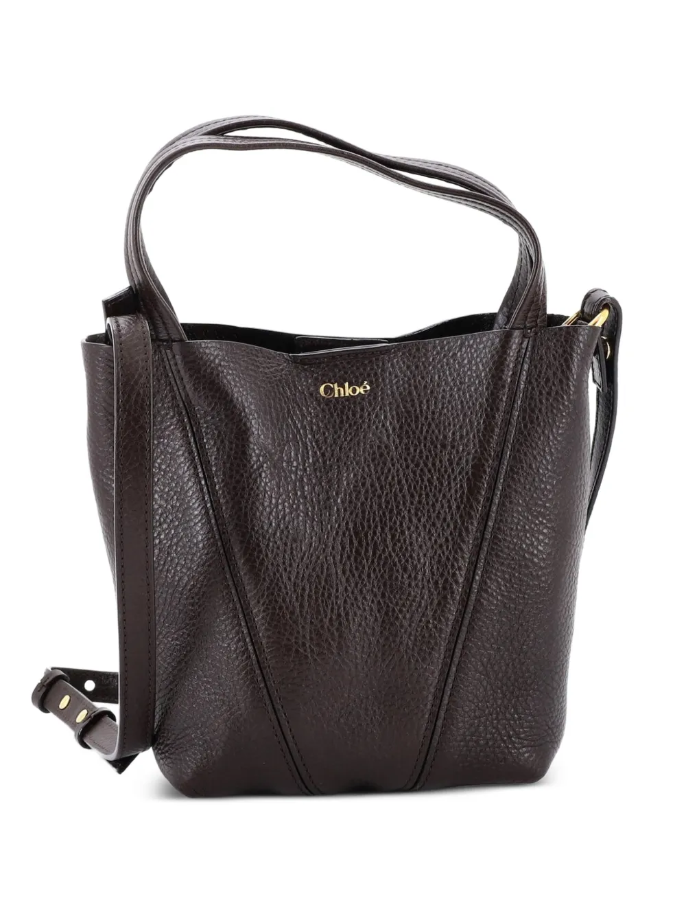 Chloé Pre-Owned Borsa a tracolla Spin Tote piccola in pelle - Marrone