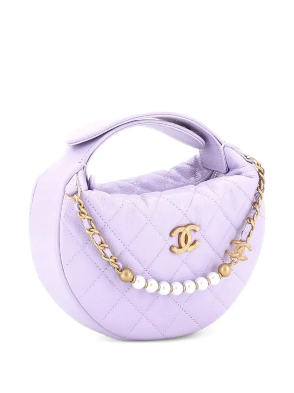 CHANEL Pre-Owned Pearl Chain Pouch マトラッセ ホーボーバッグ 