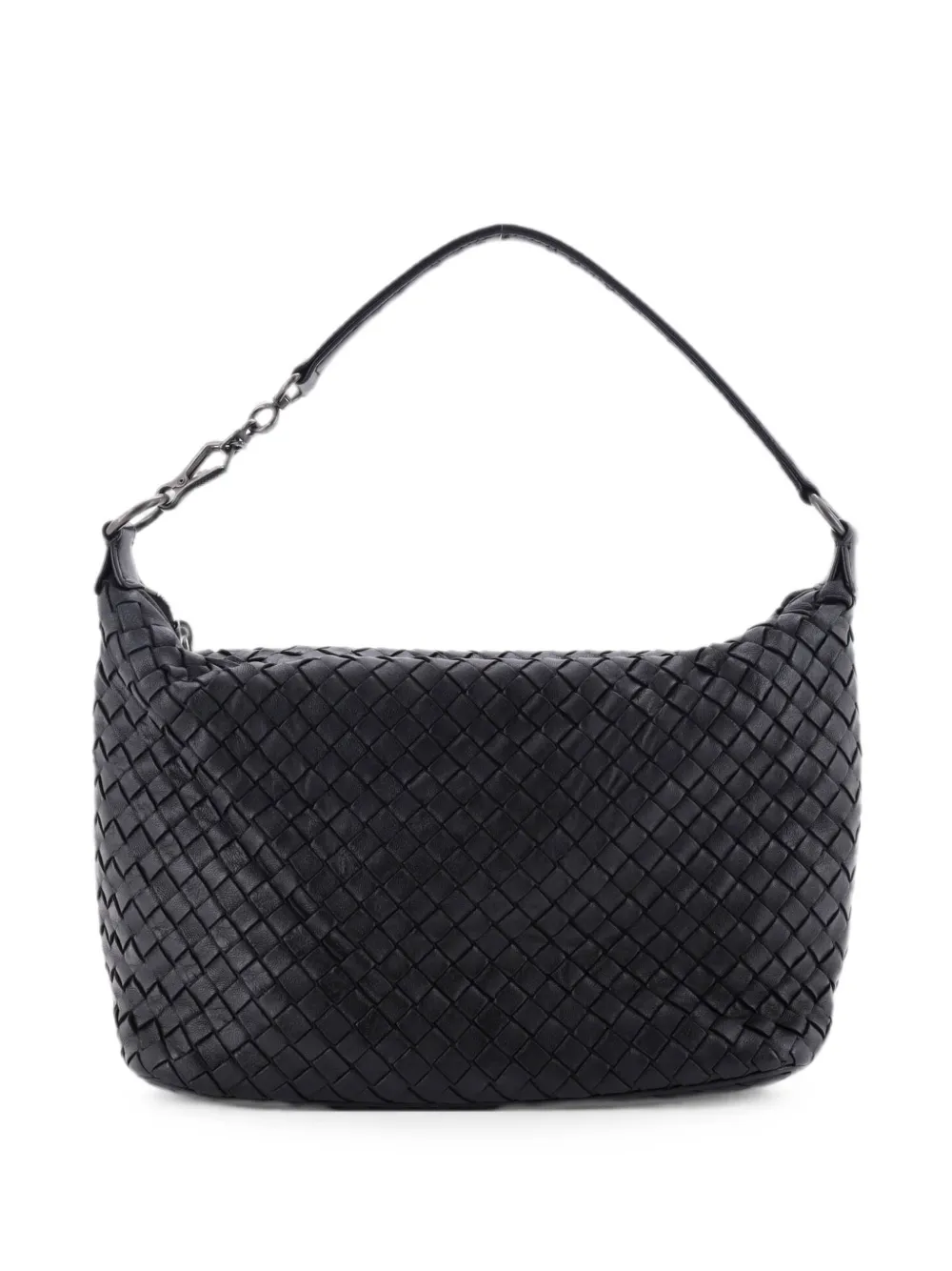 Bottega Veneta Pre-Owned Borsa a spalla piccola in nappa con design Intrecciato e zip - Nero