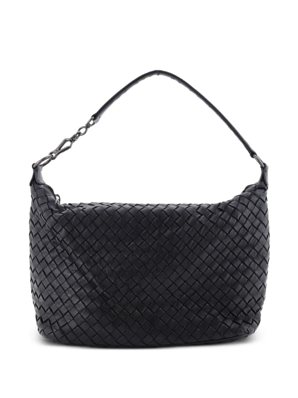 Bottega Veneta Pre-Owned Borsa a spalla piccola in nappa con design Intrecciato e zip - Nero