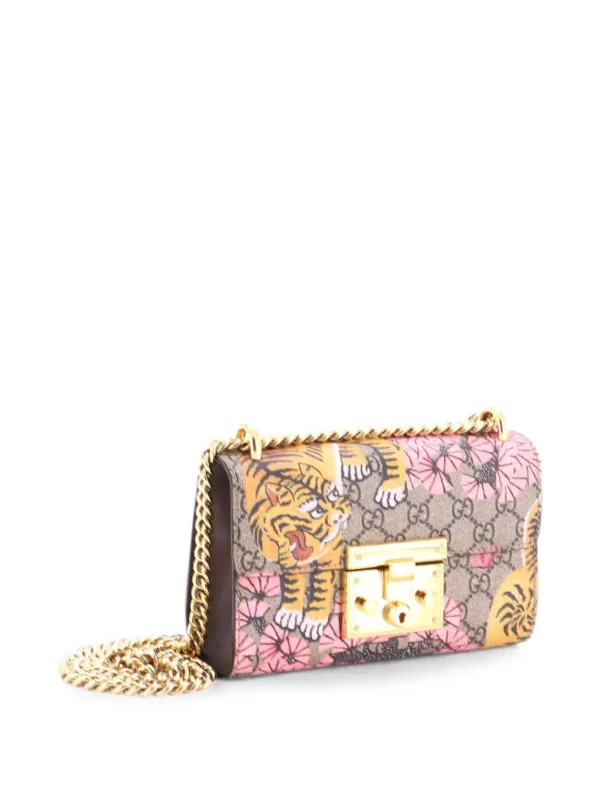 Gucci Pre-Owned Padlock Bengal Print GG Coated Canvas Small