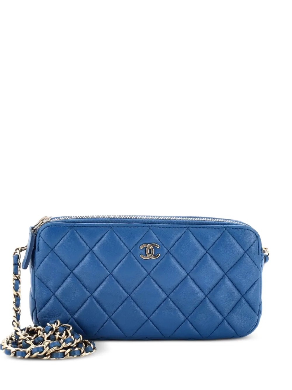 CHANEL Pre-Owned Clutch in pelle di agnello trapuntata - Blu