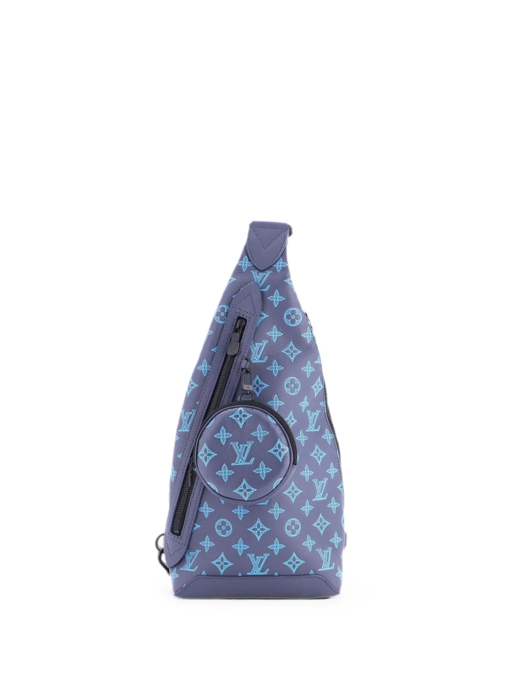 Louis Vuitton Pre-Owned Borsa a tracolla Duo Sling Bag Monogram Shadow in pelle - Blu