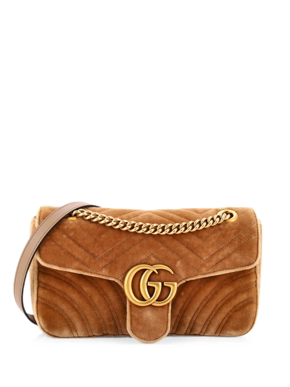 Gucci Pre-Owned Borsa a spalla GG Marmont piccola in velluto matelassé - Toni neutri