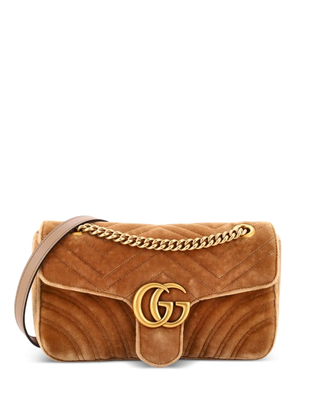 Gucci Pre-Owned Borsa a spalla GG Marmont piccola in velluto matelassé - Toni neutri