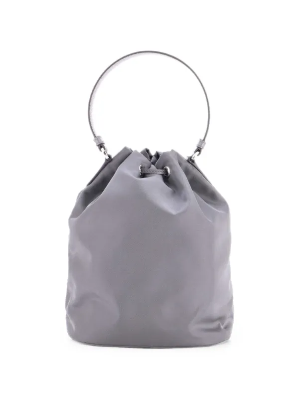 Prada Pre-Owned Drawstring Re-Nylon Small Bucket Bag | グレー