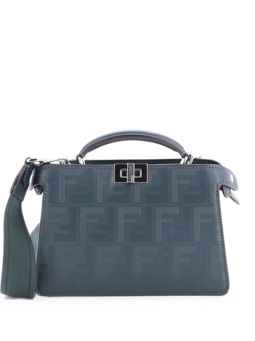 Fendi Pre-Owned Borsa a tracolla Peekaboo ISeeU XCross in pelle con motivo Zucca - Verde