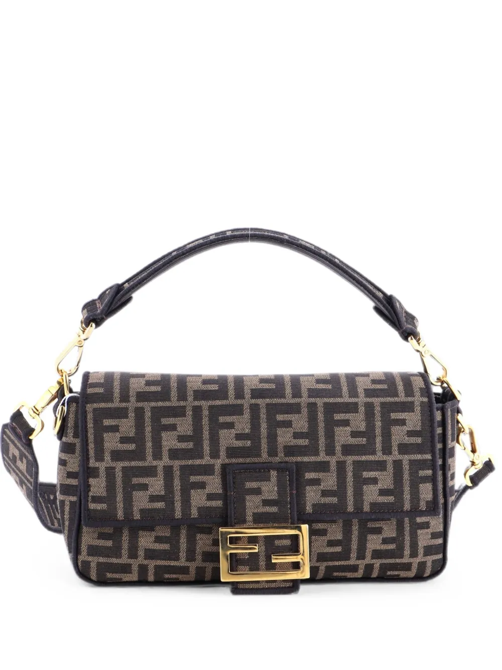 Fendi Pre-Owned Borsa a spalla Baguette NM media in tela con motivo Zucca - Marrone