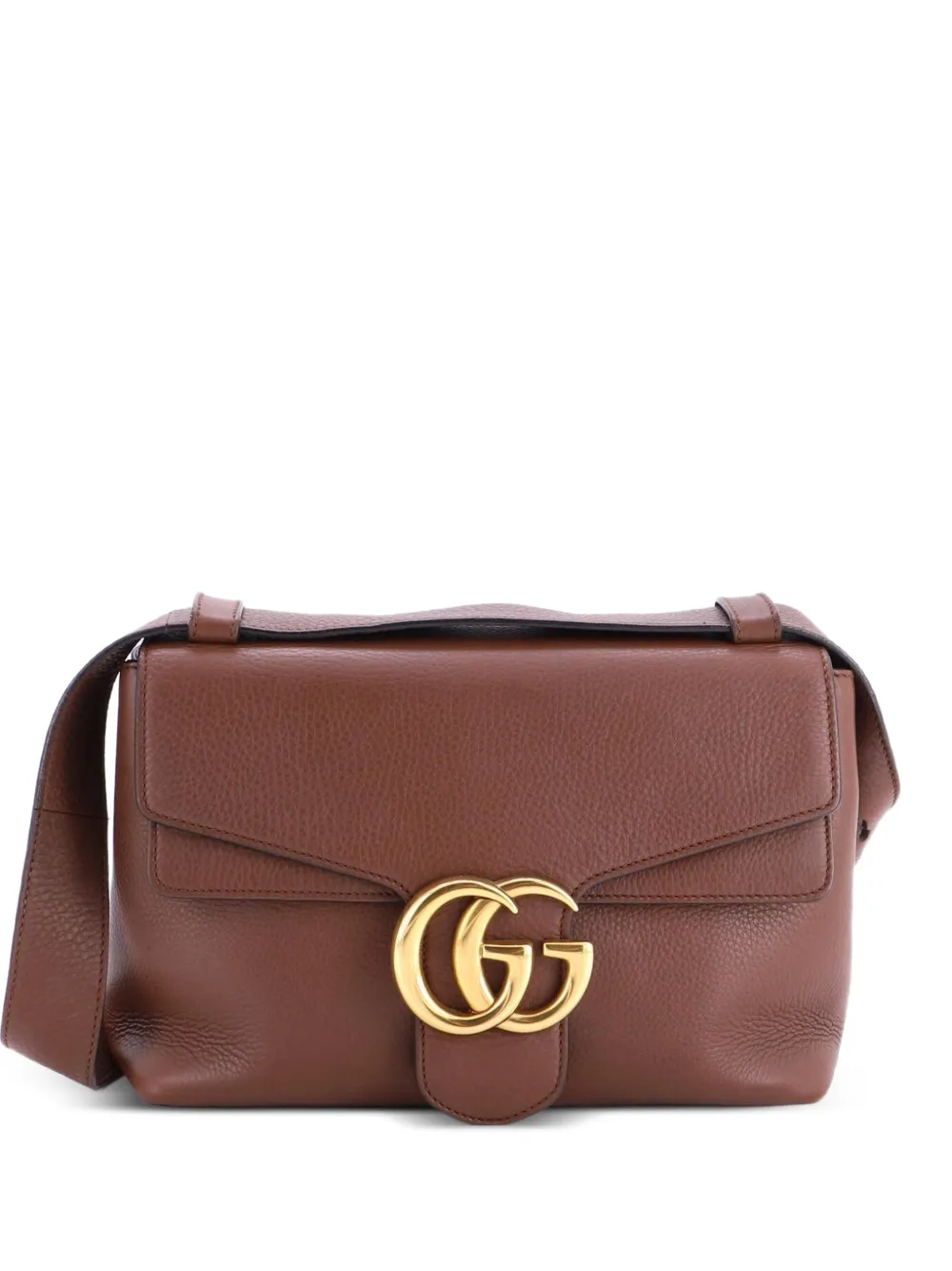 Gucci Pre-Owned Borsa a spalla GG Marmont piccola in pelle - Marrone