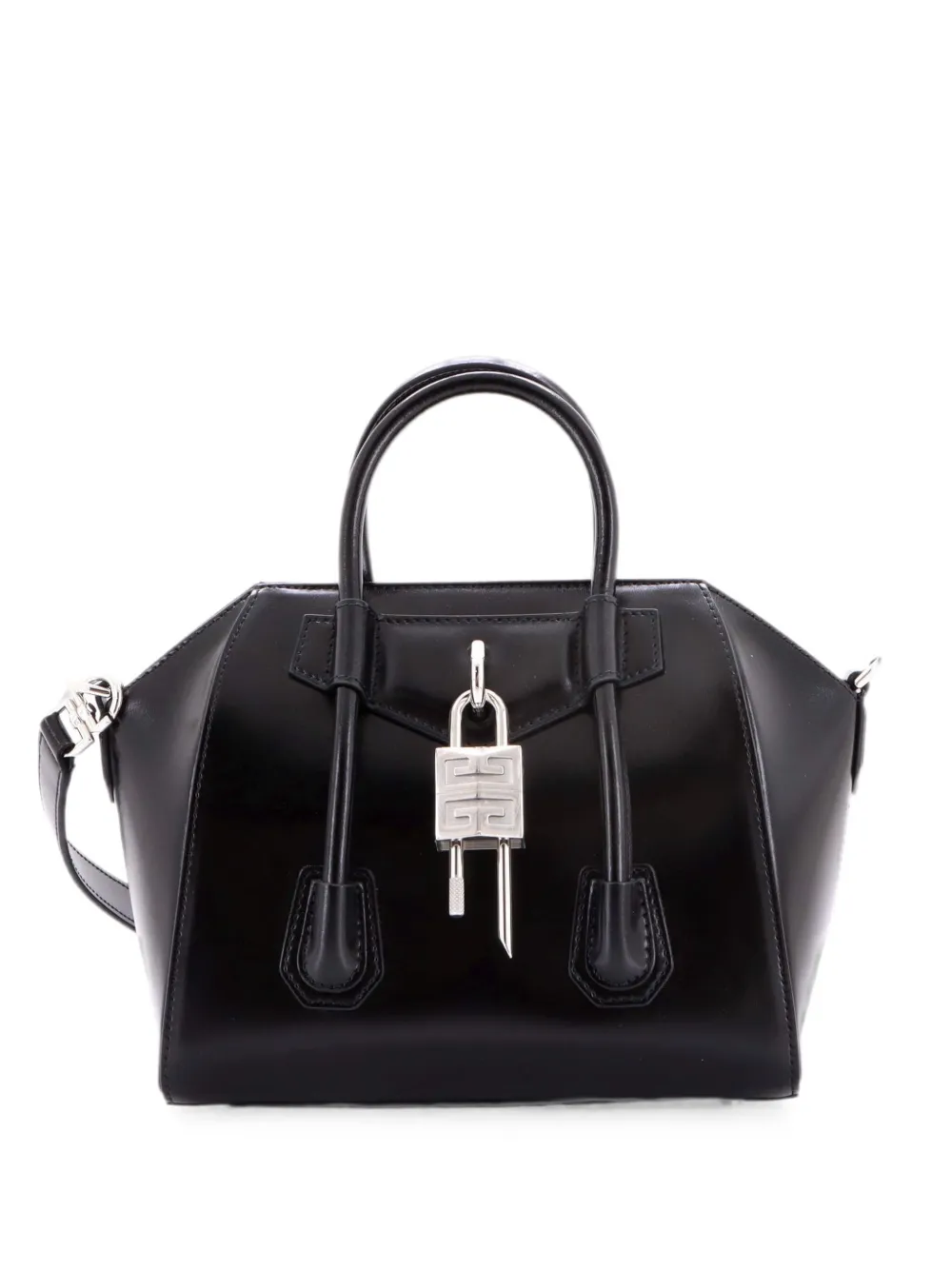 Givenchy Pre-Owned Borsa a tracolla Antigona Lock mini in pelle - Nero
