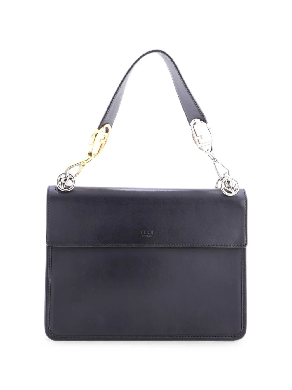  Fendi Pre-owned Bolso De Hombro Kan I F Mediano De Terciopelo Y Piel Con Motivo Zucca - Negro 