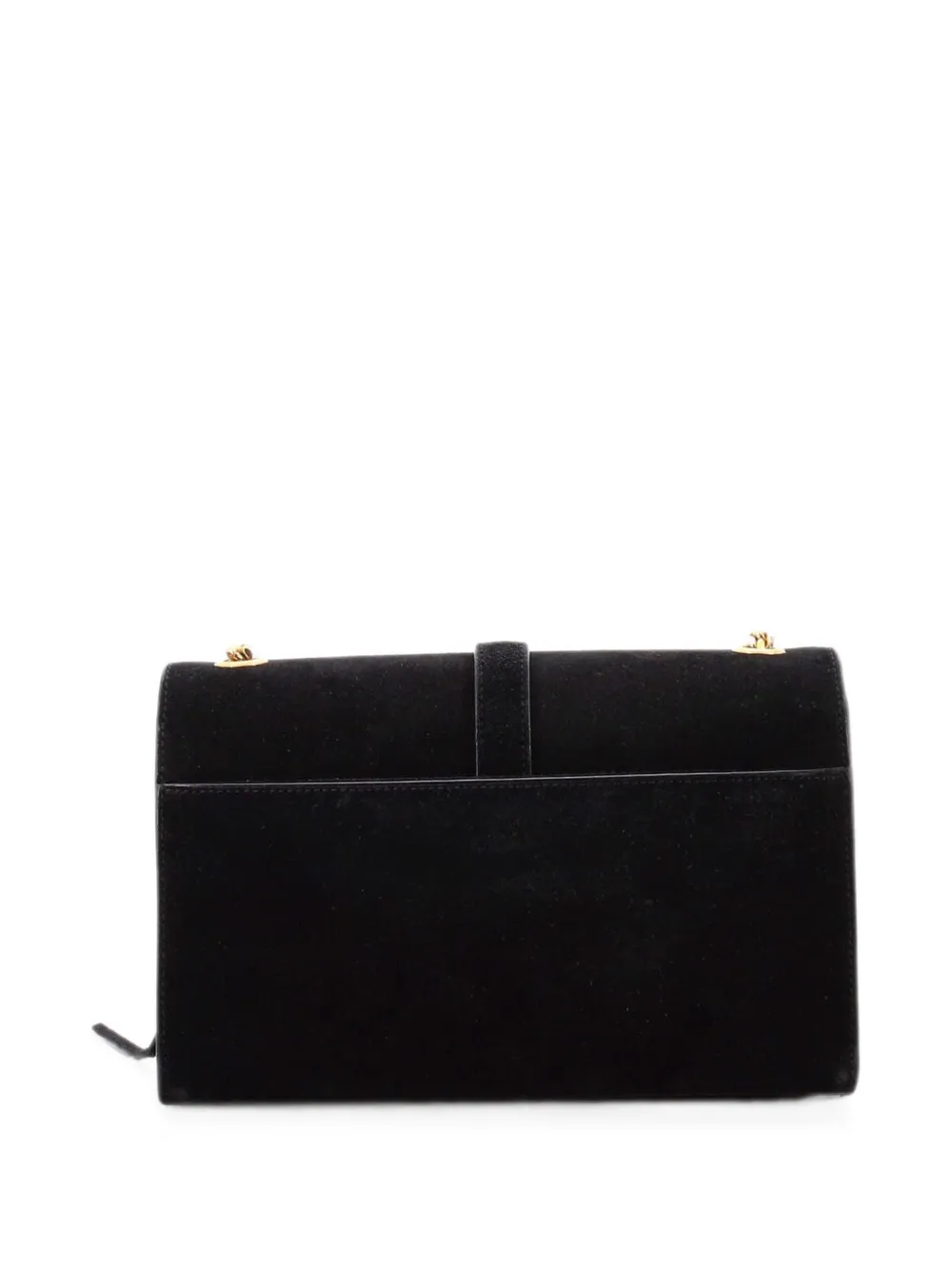  Saint Laurent Pre-owned Borsa A Tracolla Classic Monogram Piccola In Pelle Scamosciata Con Frange - Nero 