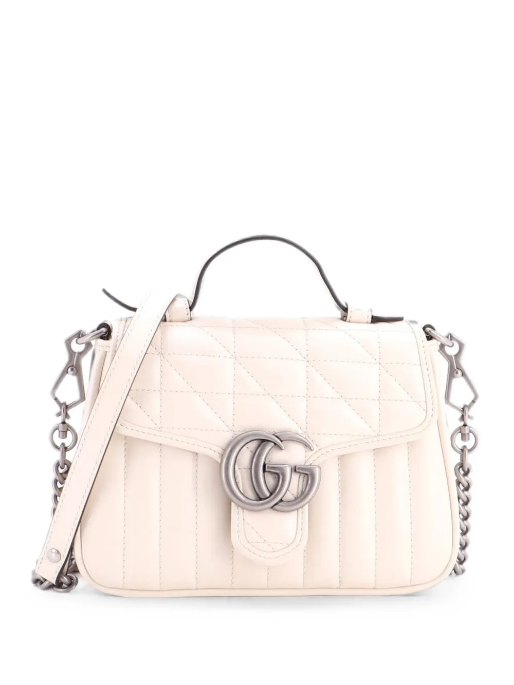 Gucci Pre-Owned Borsa a tracolla GG Marmont mini in pelle matelassé con battente e manico - Toni neutri