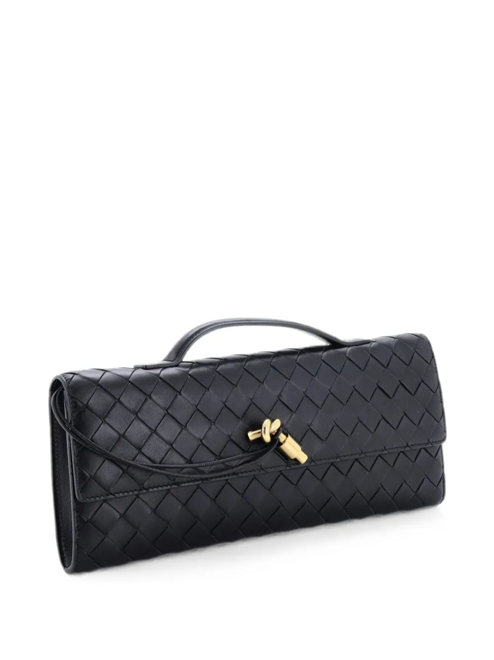  Bottega Veneta Pre-owned Bolso De Mano Andiamo Largo De Piel De Napa Con Diseño Intrecciato Y Asa En La Parte Superior - Negro 