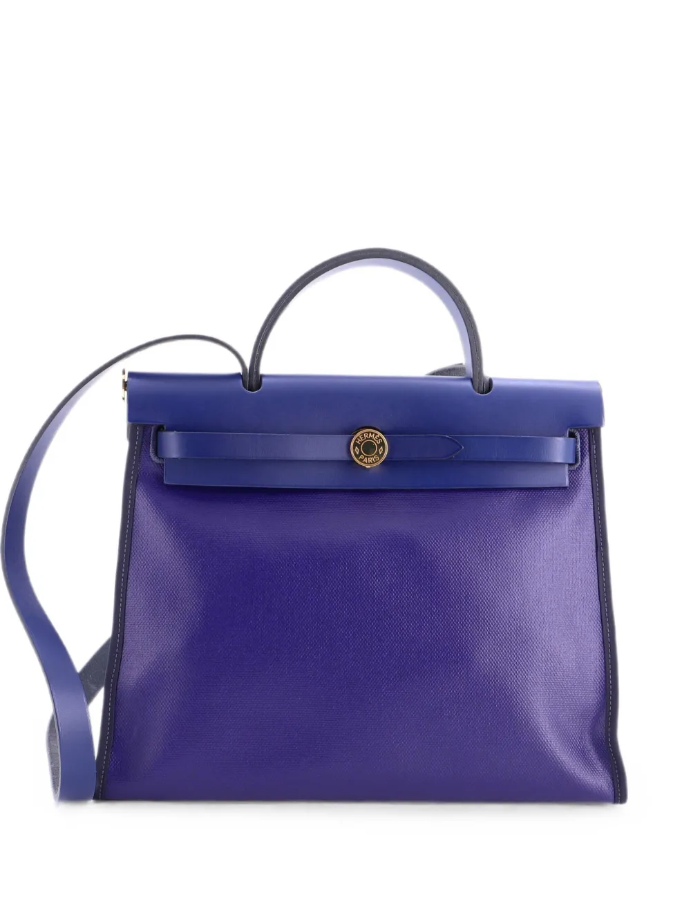 Hermès Pre-Owned Borsa a spalla Herbag Zip Berline Vache in tela e pelle 31 - Blu