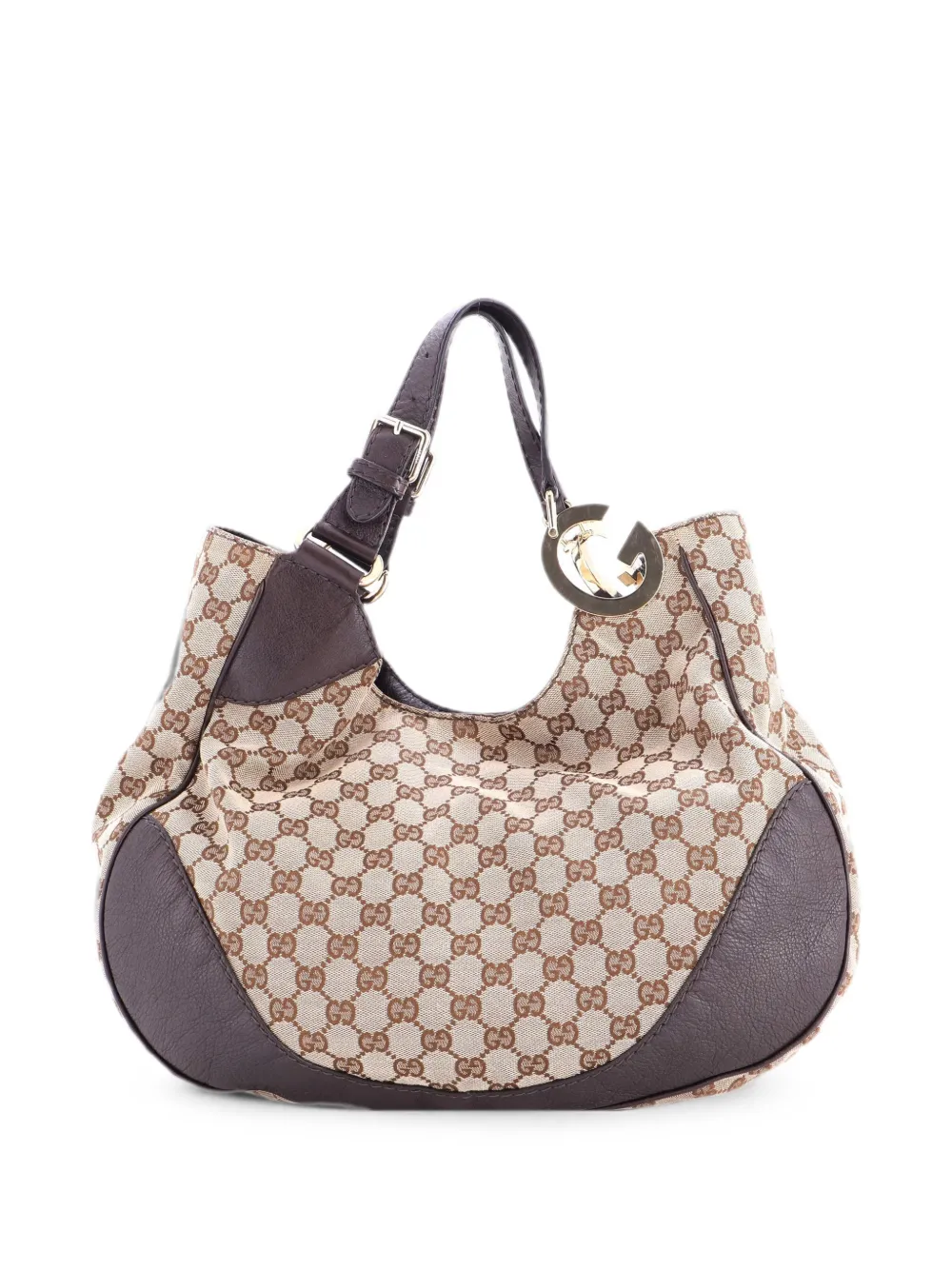 Gucci Pre-Owned Borsa a spalla Charlotte GG grande in tela e pelle - Marrone