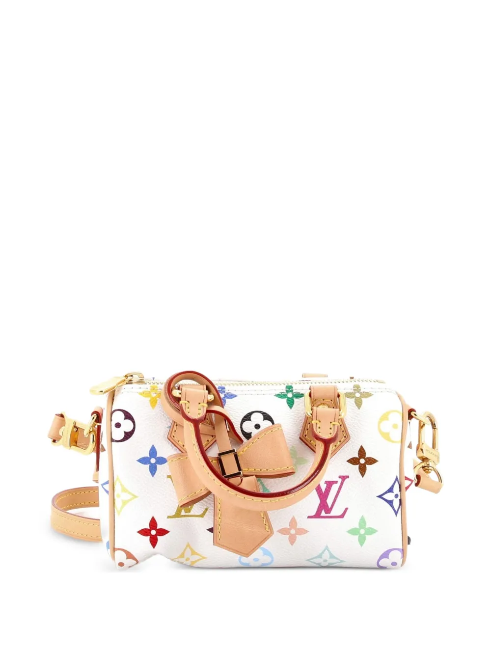 Louis Vuitton Pre-Owned x Takashi Murakami Borsa a tracolla Speedy Bandouliere NM nano con monogramma multicolore - Bianco