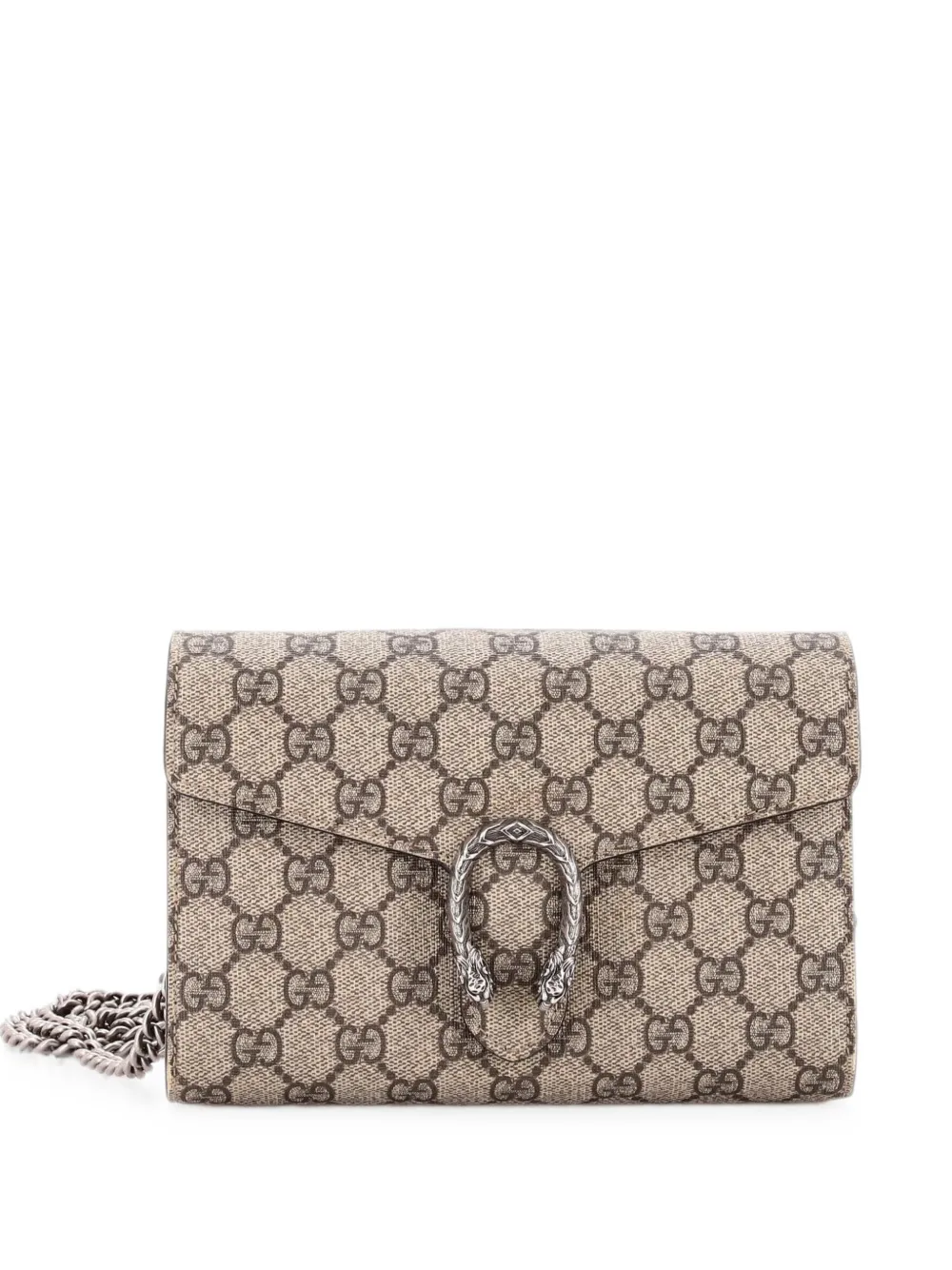 Gucci Pre-Owned Clutch Dionysus in tela cerata GG con stampa a fiori e catena - Marrone