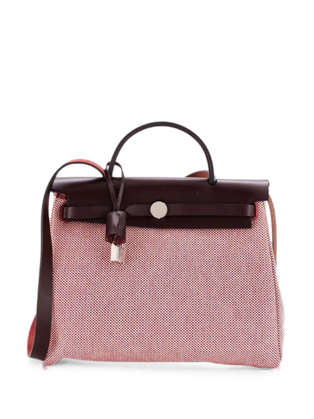 Hermès Pre-Owned Borsa a spalla Herbag Zip Criss Viking 31 in tela Toile e pelle - Rosso