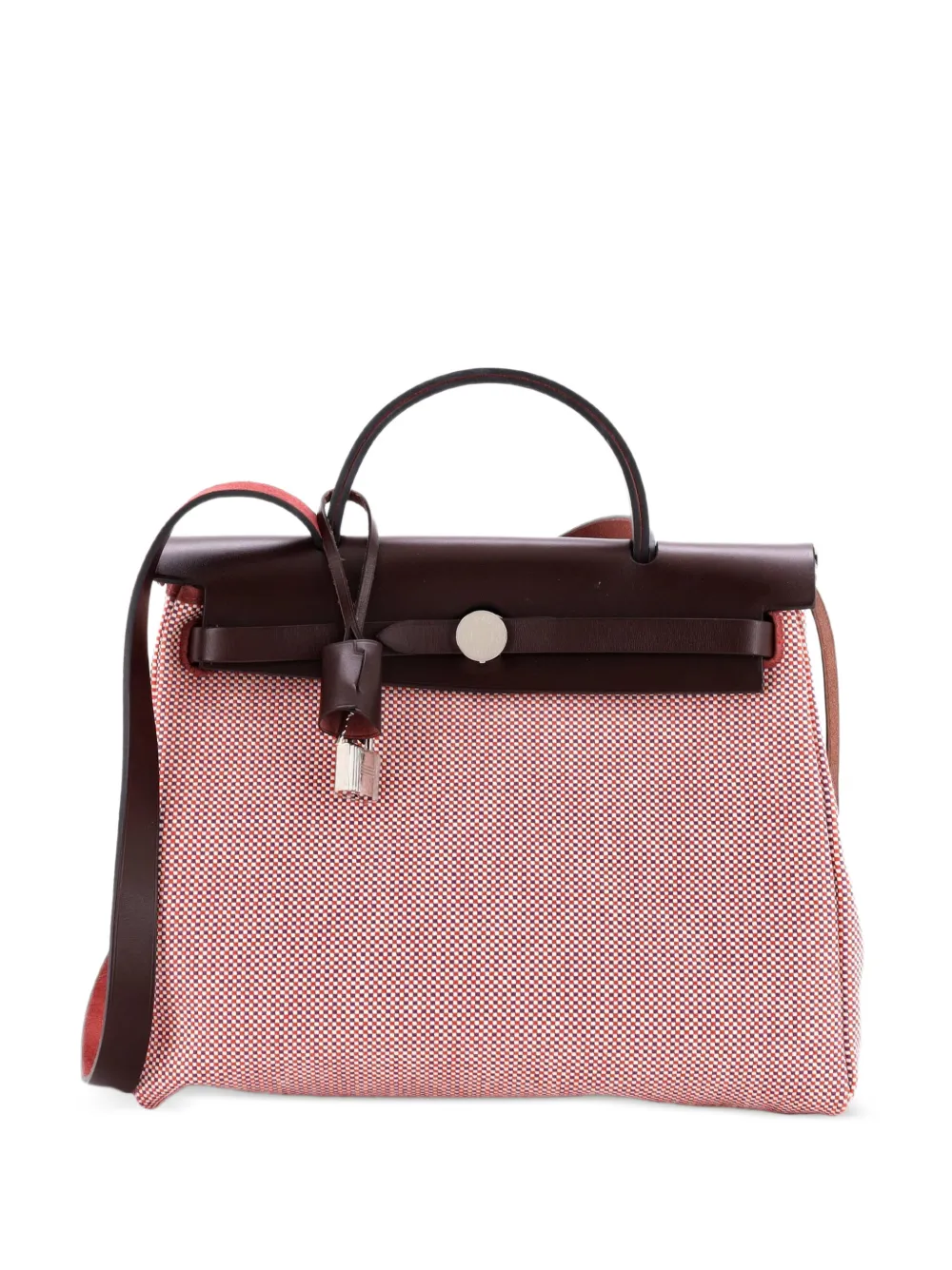 Hermès Pre-Owned Borsa a spalla Herbag Zip Criss Viking 31 in tela Toile e pelle - Rosso