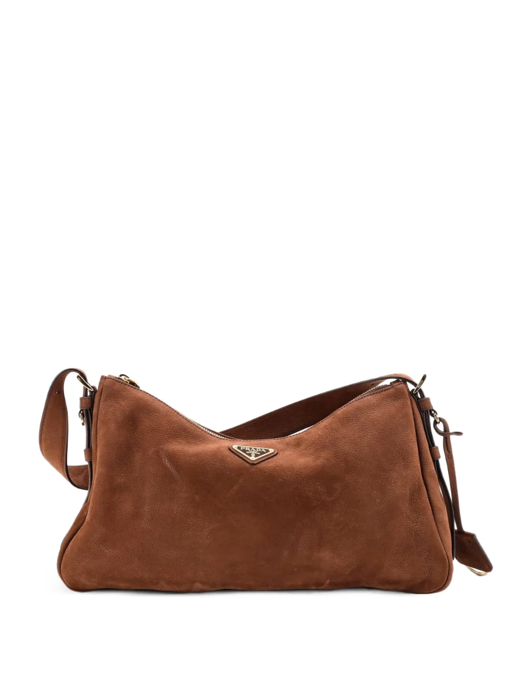 Prada Pre-Owned Große Aimee Nubuk Schultertasche - Braun