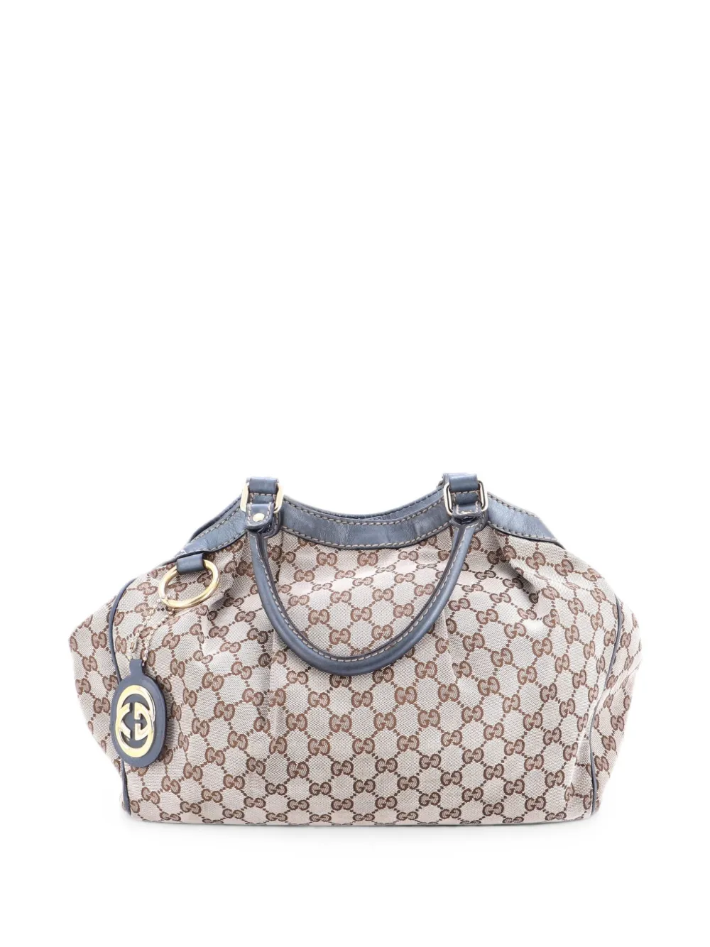 Gucci Pre-Owned Borsa tote Sukey media in tela GG e pelle - Marrone