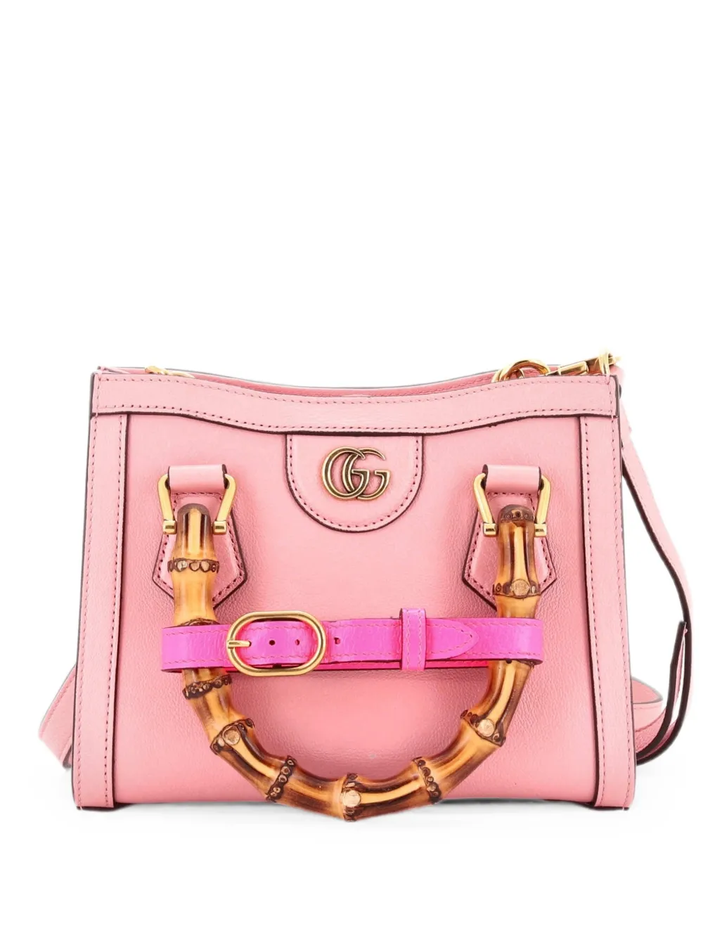 Gucci Pre-Owned Borsa a tracolla Diana NM Bamboo mini in pelle con manico - Rosa